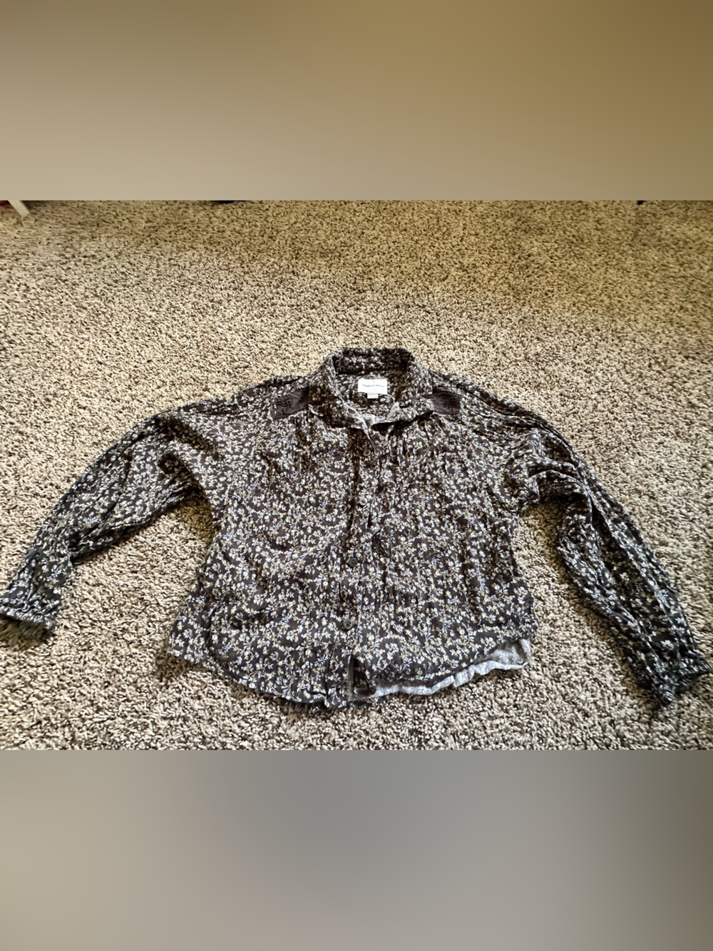 American Eagle Floral Button-Up Long Sleeve Blouse - Size XS